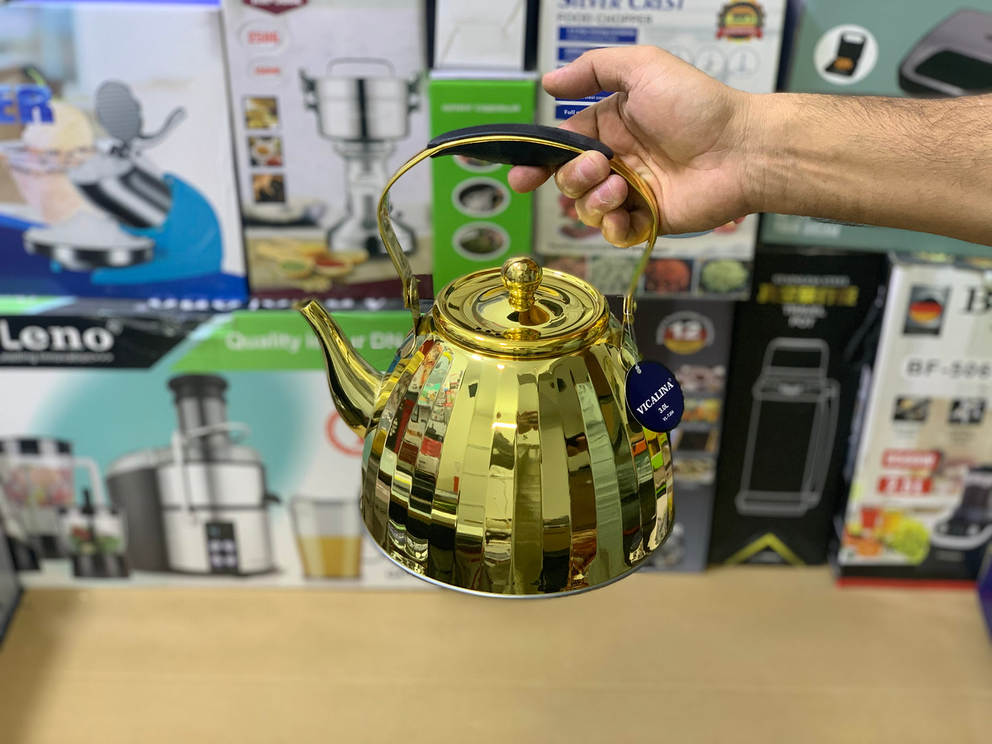 Vicalina brand Golden Tea kettle 3.0L Stainless steel