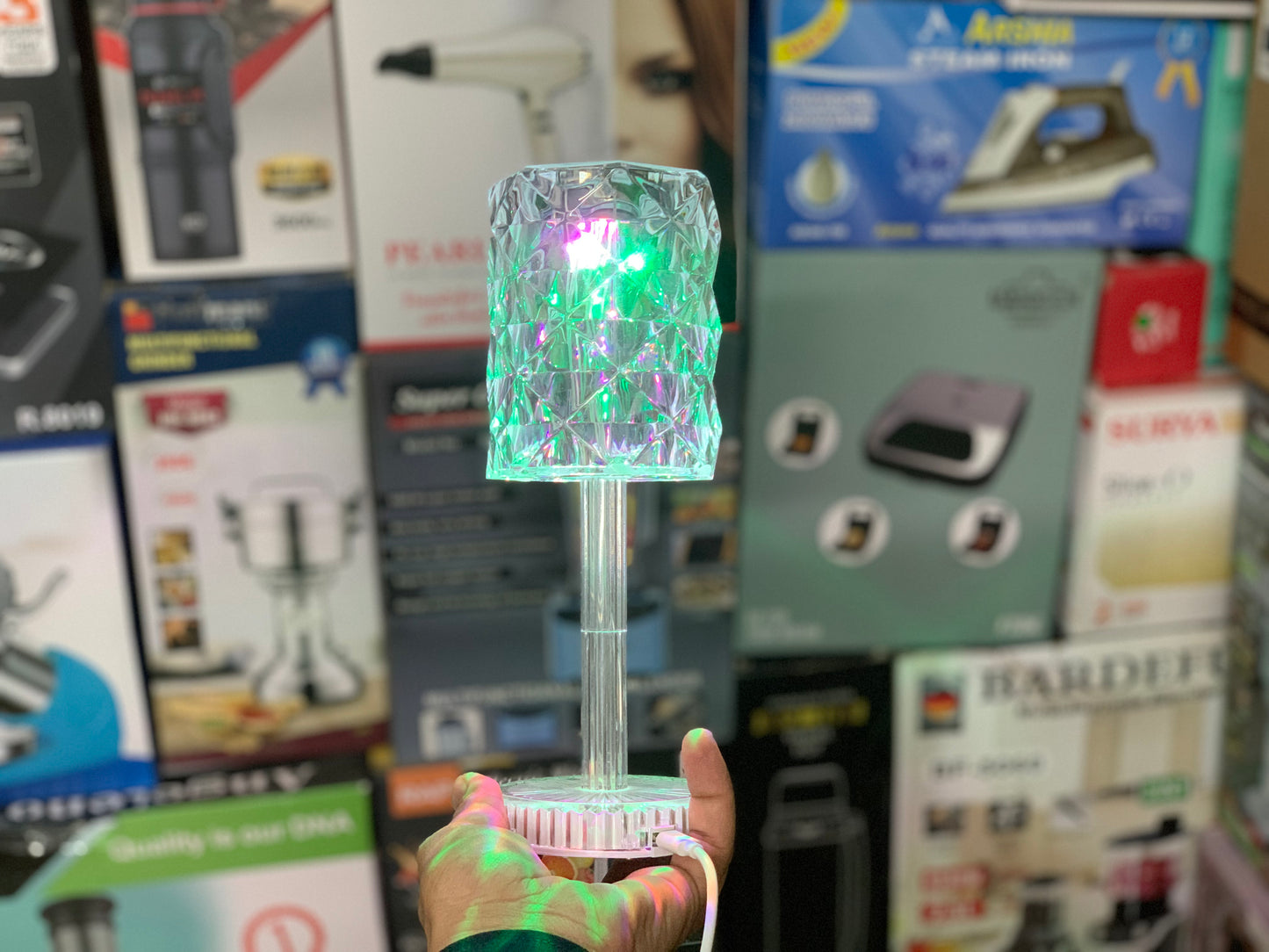 LED Crystal Light With Bluetooth Speaker 2 in 1 Bedroom Decor Lamp