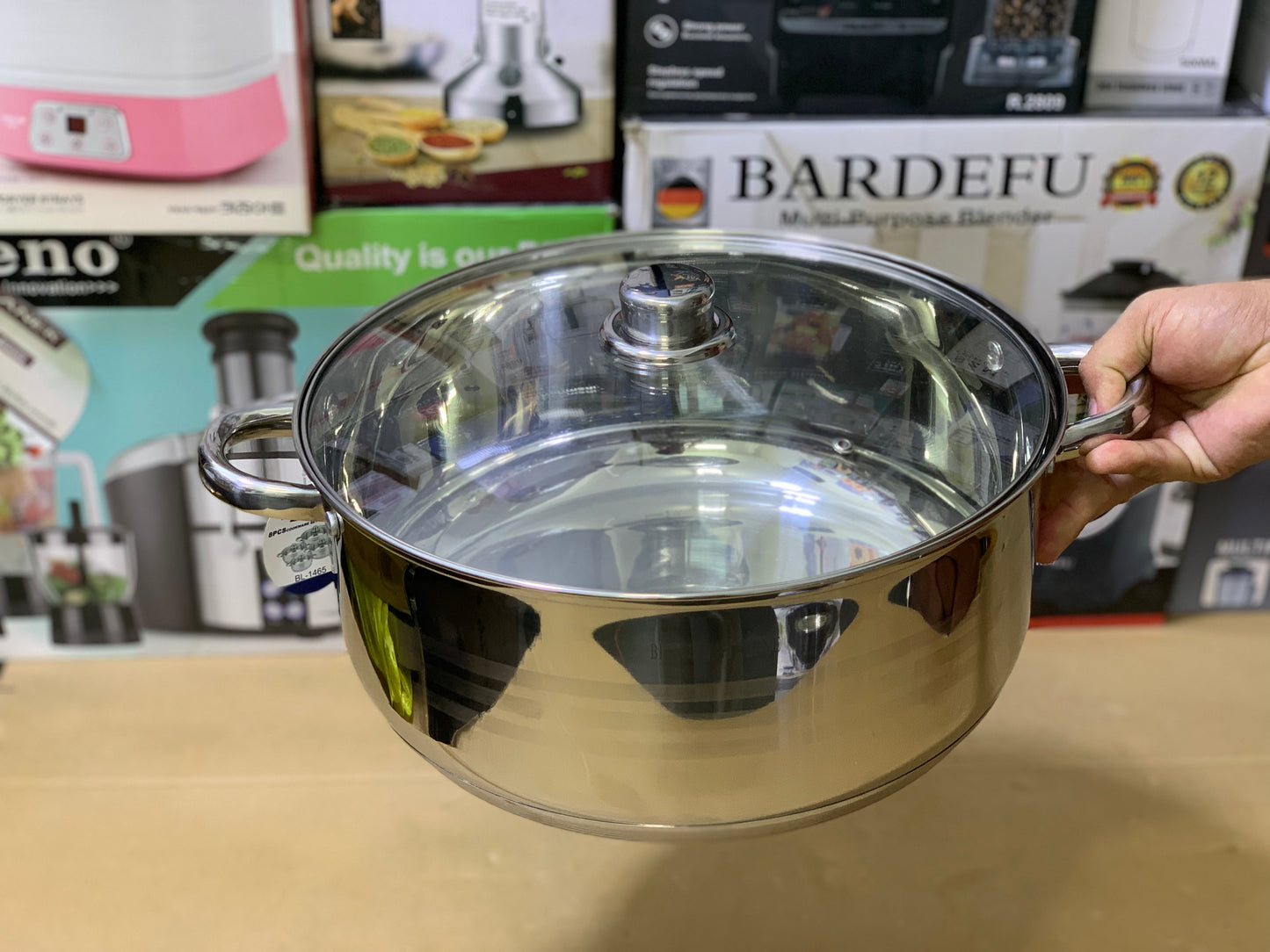 Berghome Line 8 Pieces Cookware set Stainless Steel and 7 Layers Capsules Bottom | Cookware set