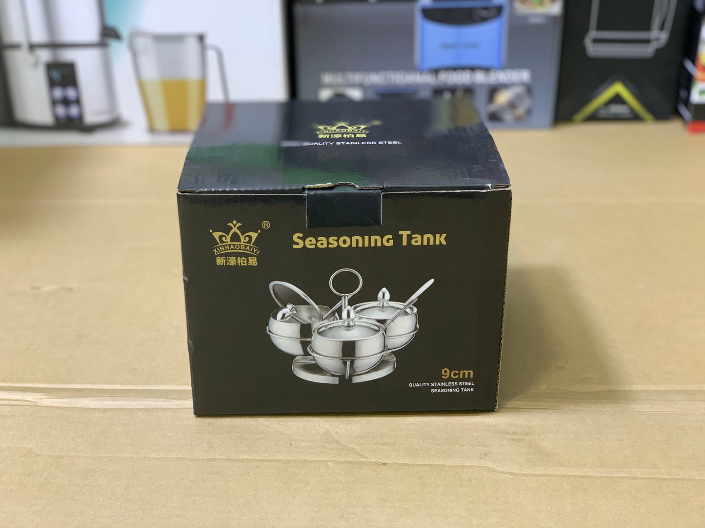 Seasoning Tank 9cm pot Stainless steel with tea Spoon | Spice Rack