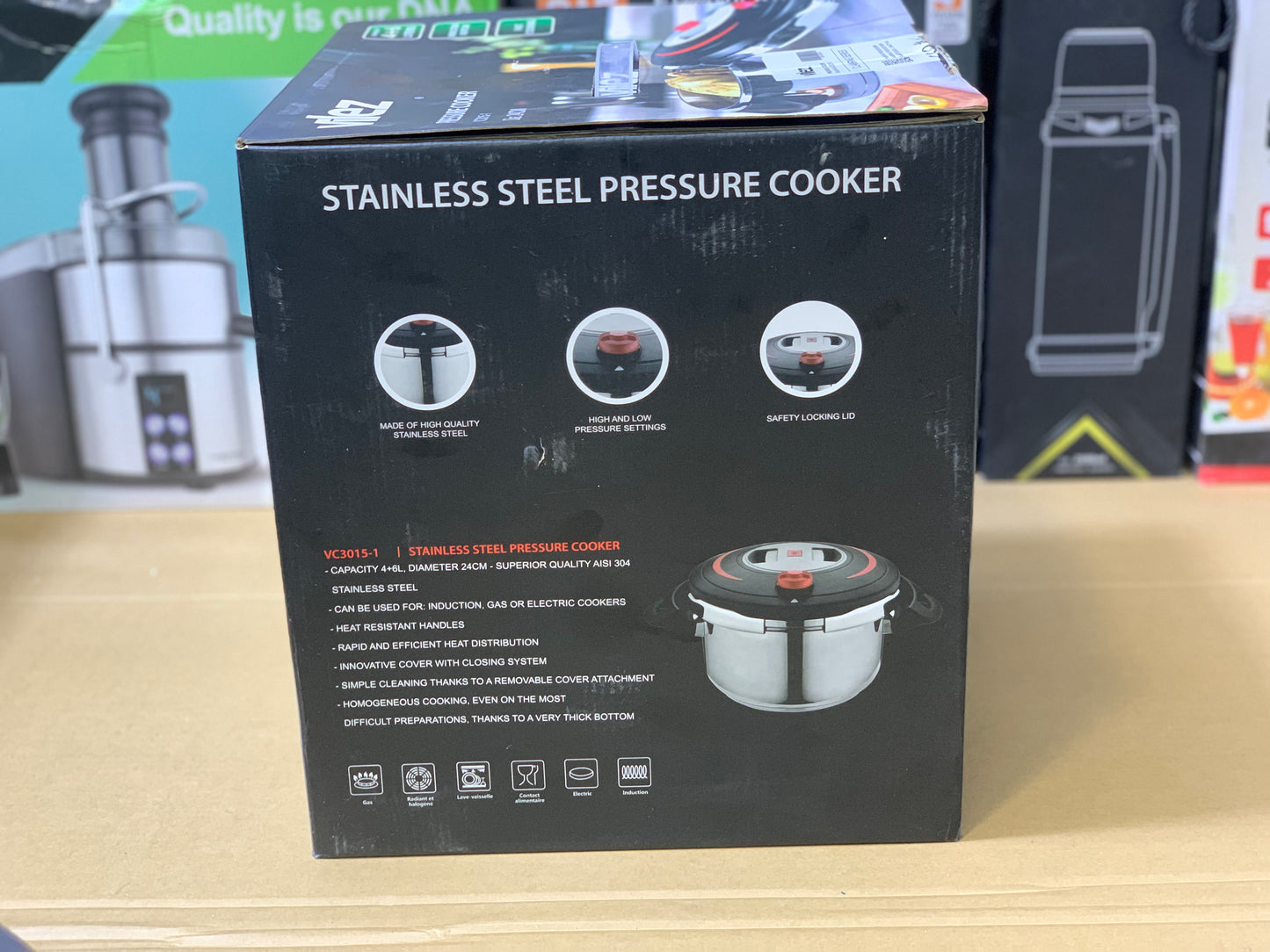 Vilez Pressure Cooker 4L and 6L |24cm Induction Bottom Stainless Steel |