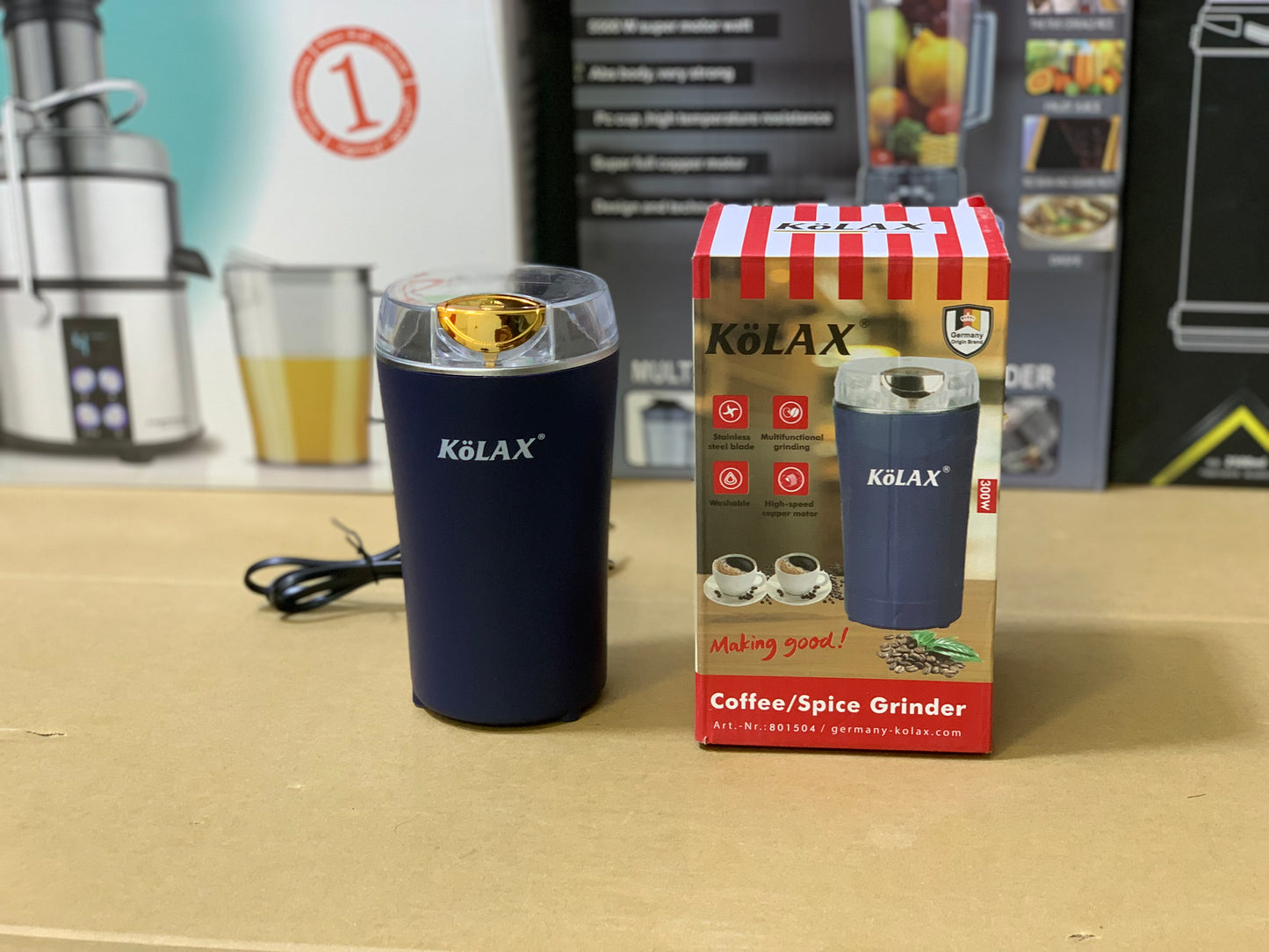 Kolax Germany Multifunctional coffee and Spice Grinder 50g capacity and 300 watt 801504 | Stainless Steel blade
