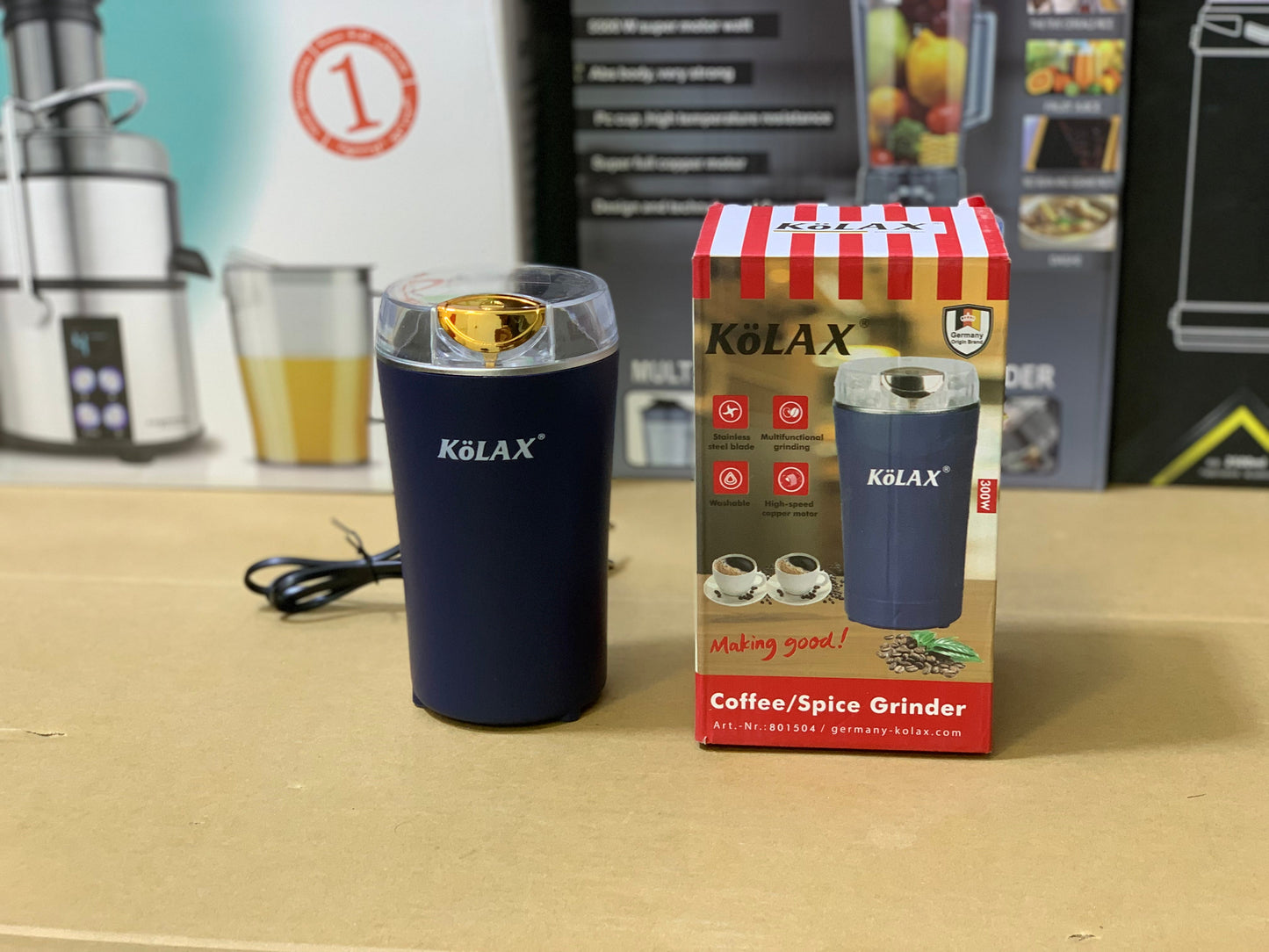 Kolax Germany Multifunctional coffee and Spice Grinder 50g capacity and 300 watt 801504 | Stainless Steel blade