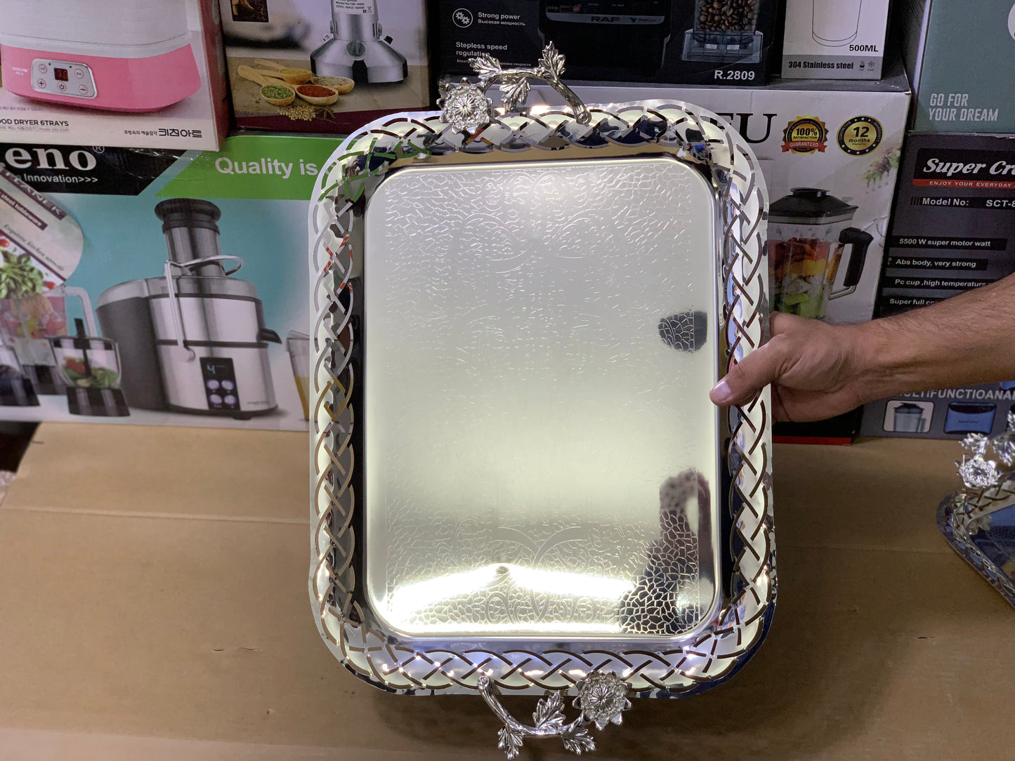 Sliver 3 Pieces Stainless Steel Serving trays | Serving Plate