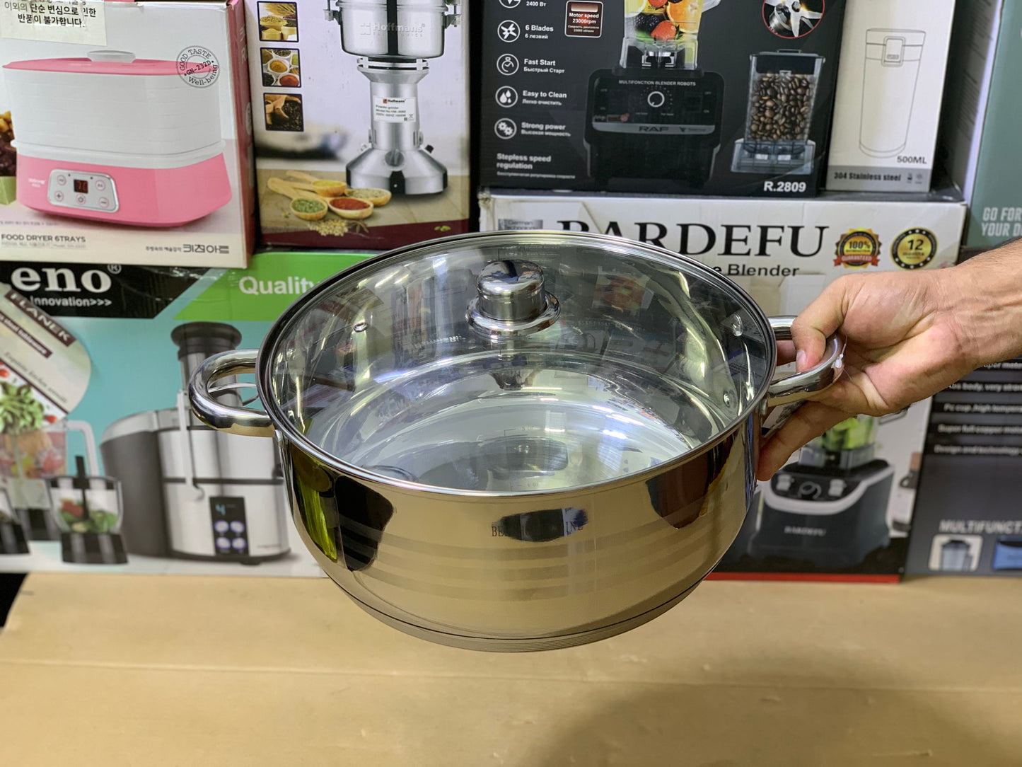 Berghome Line 8 Pieces Cookware set Stainless Steel and 7 Layers Capsules Bottom | Cookware set