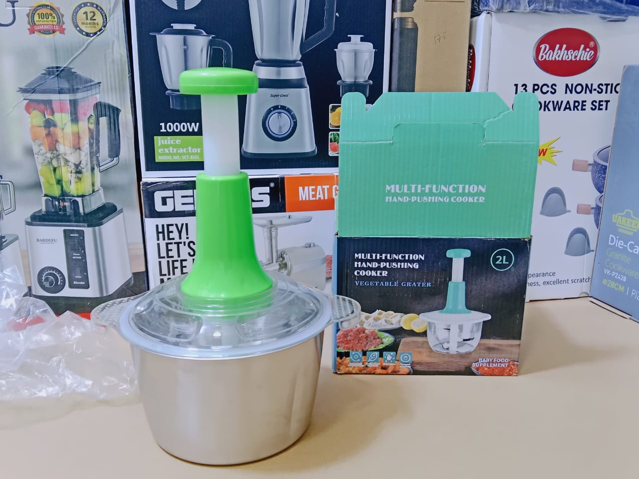Food chopper with sharp blade and Stainless steel Bowl 2L