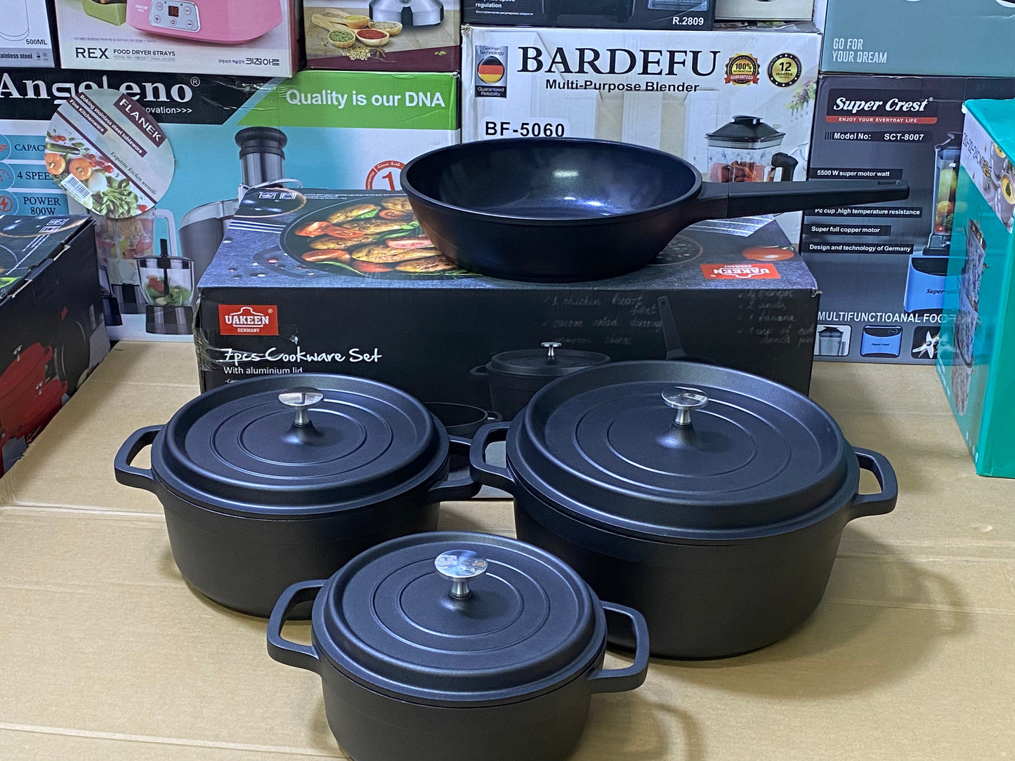 UAKEEN 7 pieces Die-Casting Aluminium Cookware Set|VK-21