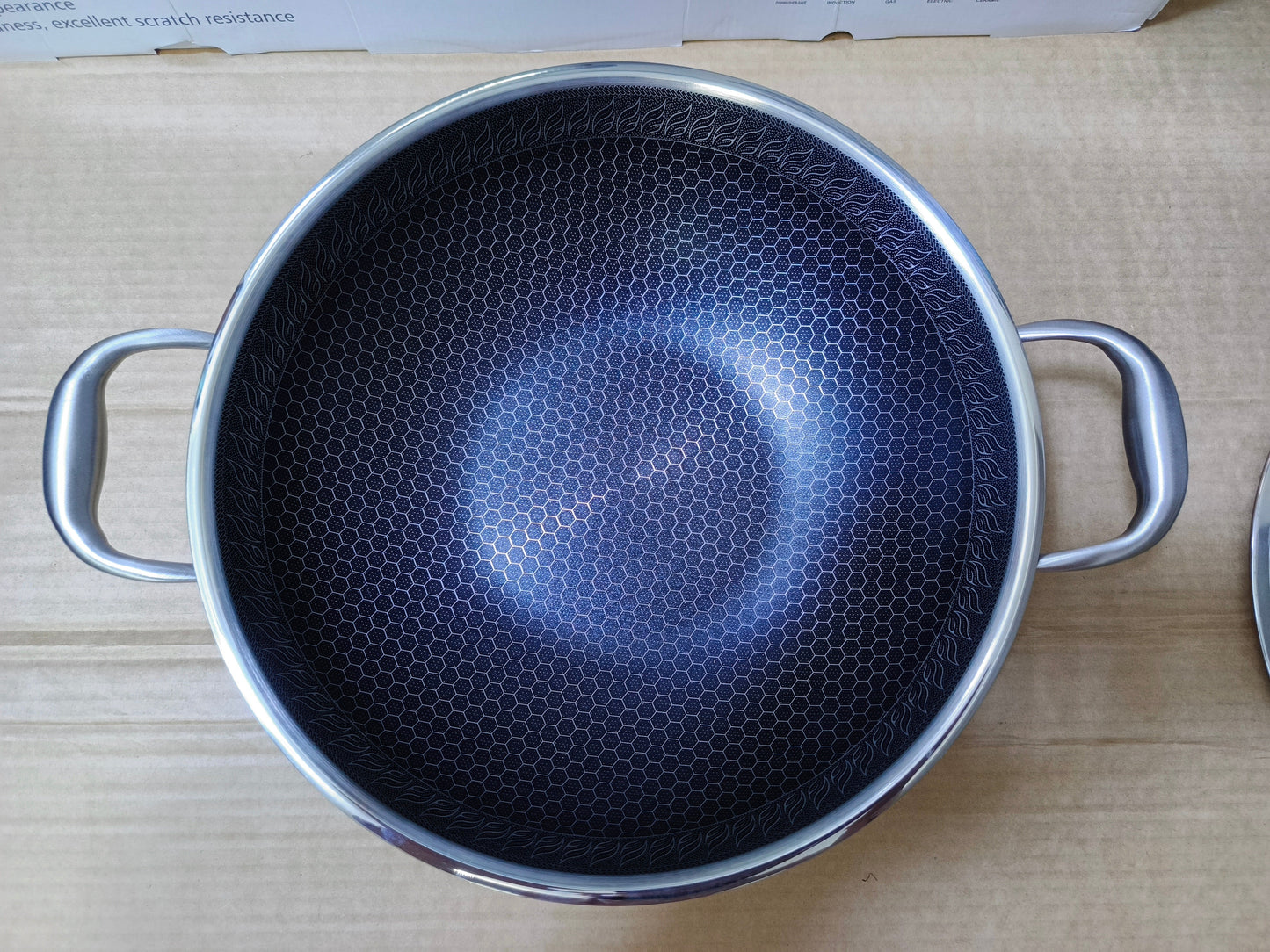 Laser Coated HoneyComb Pattern Deep Frying Karahi / Handi