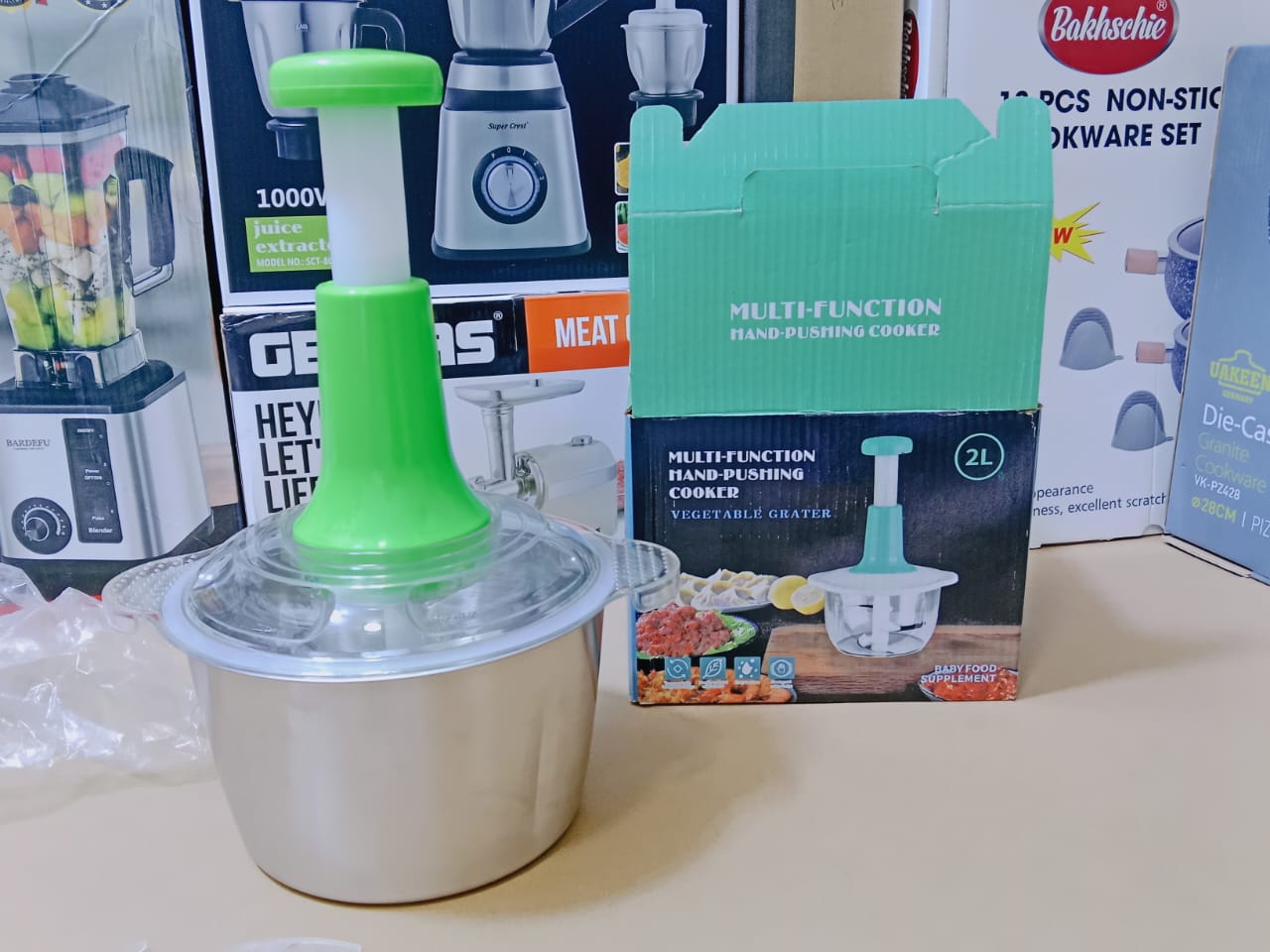 Food chopper with sharp blade and Stainless steel Bowl 2L