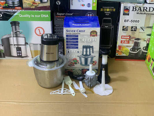 Silver Crest 8 in 1 Food Chopper, Lasi Maker and Manual Chopper Full Copper Motor