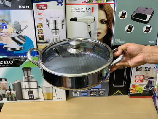 Laser Coating Honeycomb Pattern Shallow Casseroles Set