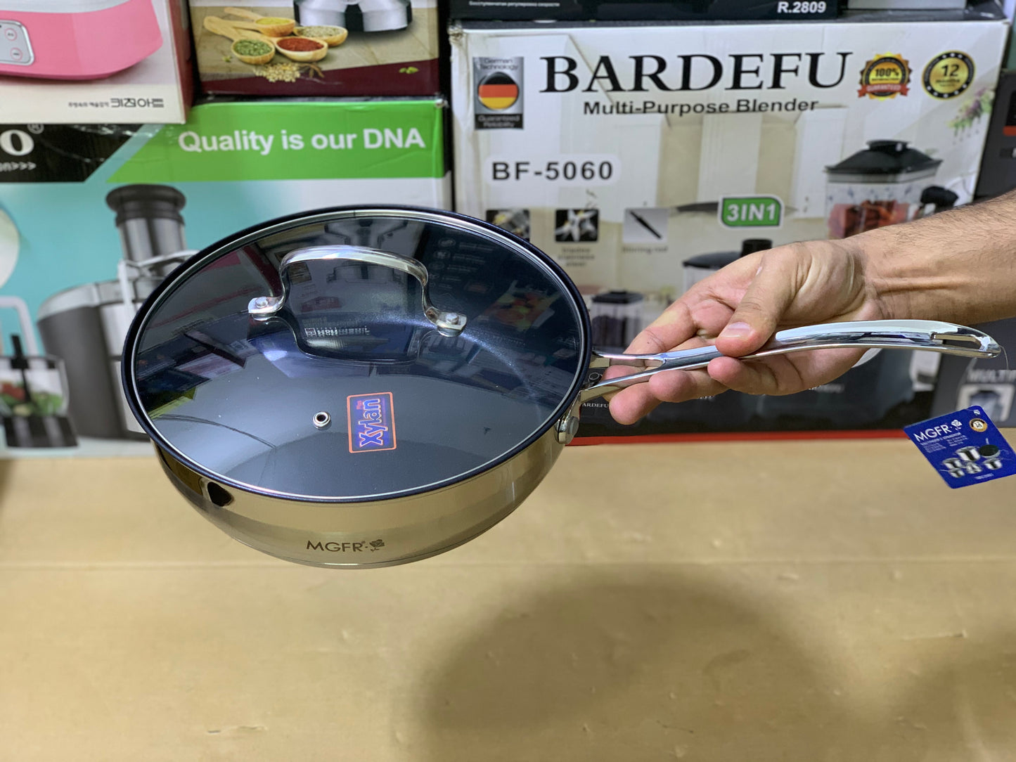 MGFR brand 12 Pieces Cookware set Stainless Steel Super Capsule bottom