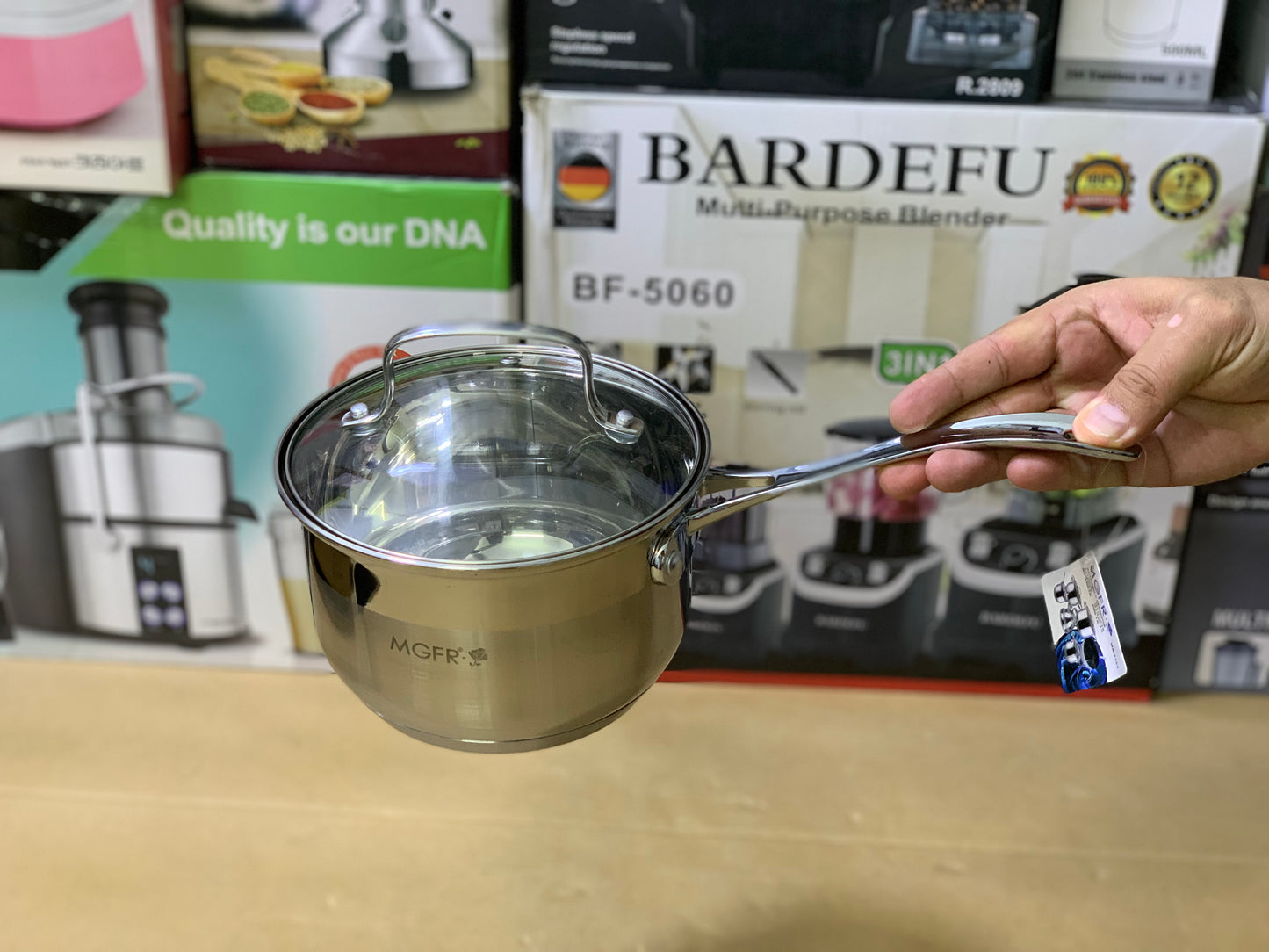 MGFR brand 12 Pieces Cookware set Stainless Steel Super Capsule bottom