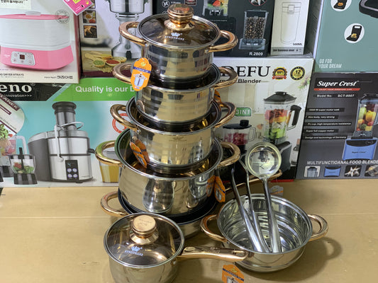 Stniithanz 16 Pieces Cookware set Stainless Steel and 5 layer bottom | cookware set