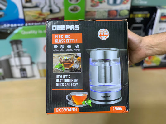 Geepas Glass Tea Kettle 1.8L and 2200watt | Automatic Cut Off |Model:GK38049N