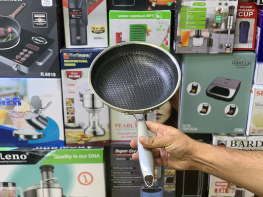 Laser coating Honeycomb Pattern Frying pan Nonstick and stainless steel