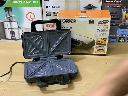 Tower brand Sandwich maker 900 watt and Nonstick and Easy To Clean | Sandwich maker