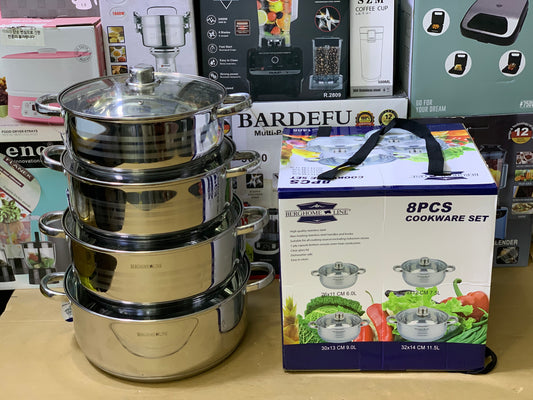 Berghome Line 8 Pieces Cookware set Stainless Steel and 7 Layers Capsules Bottom | Cookware set