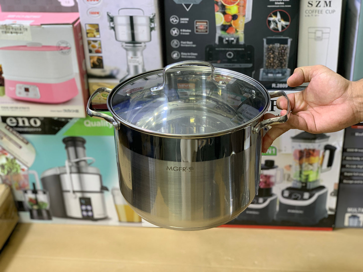 MGFR brand 12 Pieces Cookware set Stainless Steel Super Capsule bottom