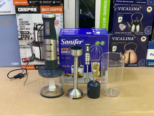 Sonifer brand 4in1 Hand blender set 800 watt Stainless steel blade