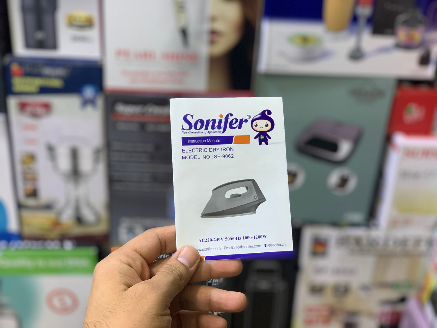 Sonifer Electric Dry iron SF-9062  1200w Non Stick Soleplate
