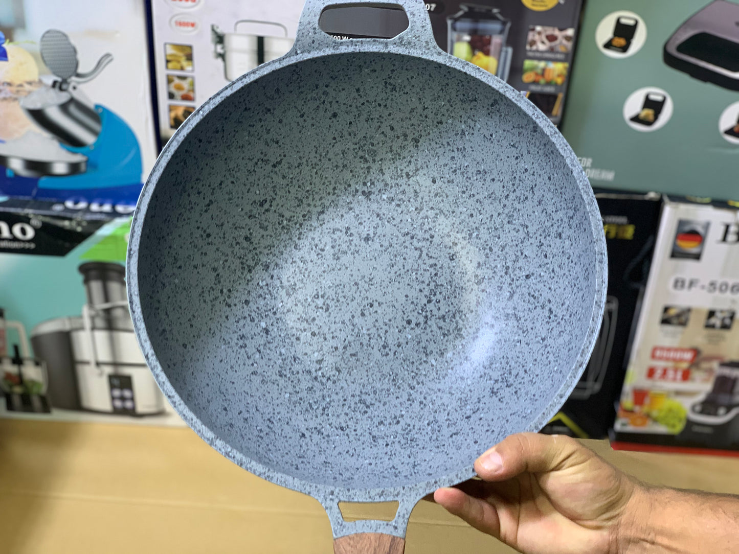 Uiioy Induction Granite Frypan Wok 32cm | Granite Frying Pan