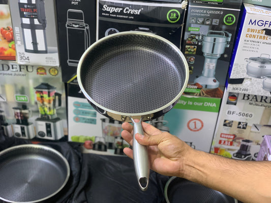 Laser coating Honeycomb pattern shallow Frying pan | Nonstick and stainless steel