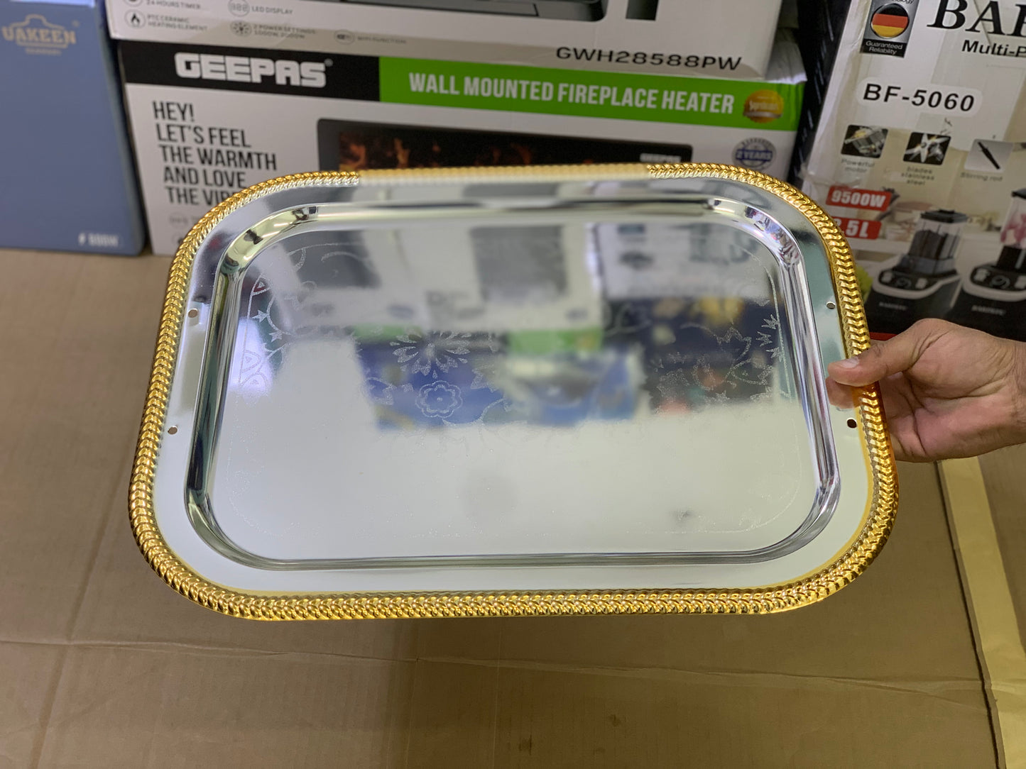 Stylish design Serving tray stainless steel | 3 Pieces