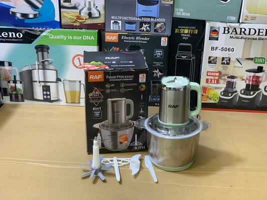 Raf Brand Multifunctional 4 in 1 Food Chopper 3L and 1200 watt Stainless Steel Bowl and Blades