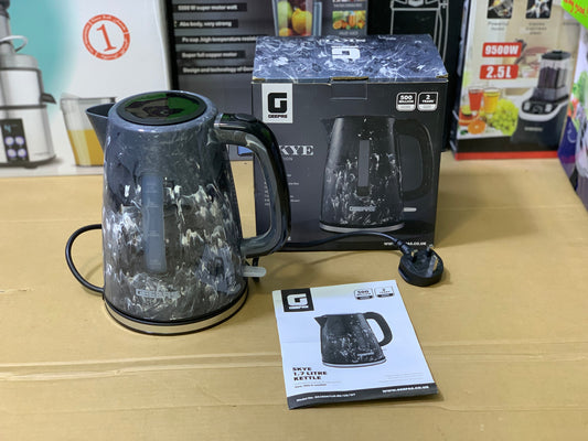 Geepas SKYE Collection Electric Tea Kettle 1.7L and 2200w | Model: GK38067UK-BK