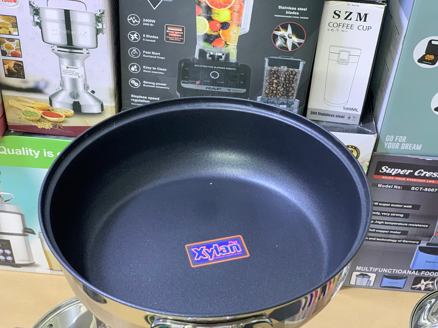 MGFR brand 12 Pieces Cookware set Stainless Steel Super Capsule bottom