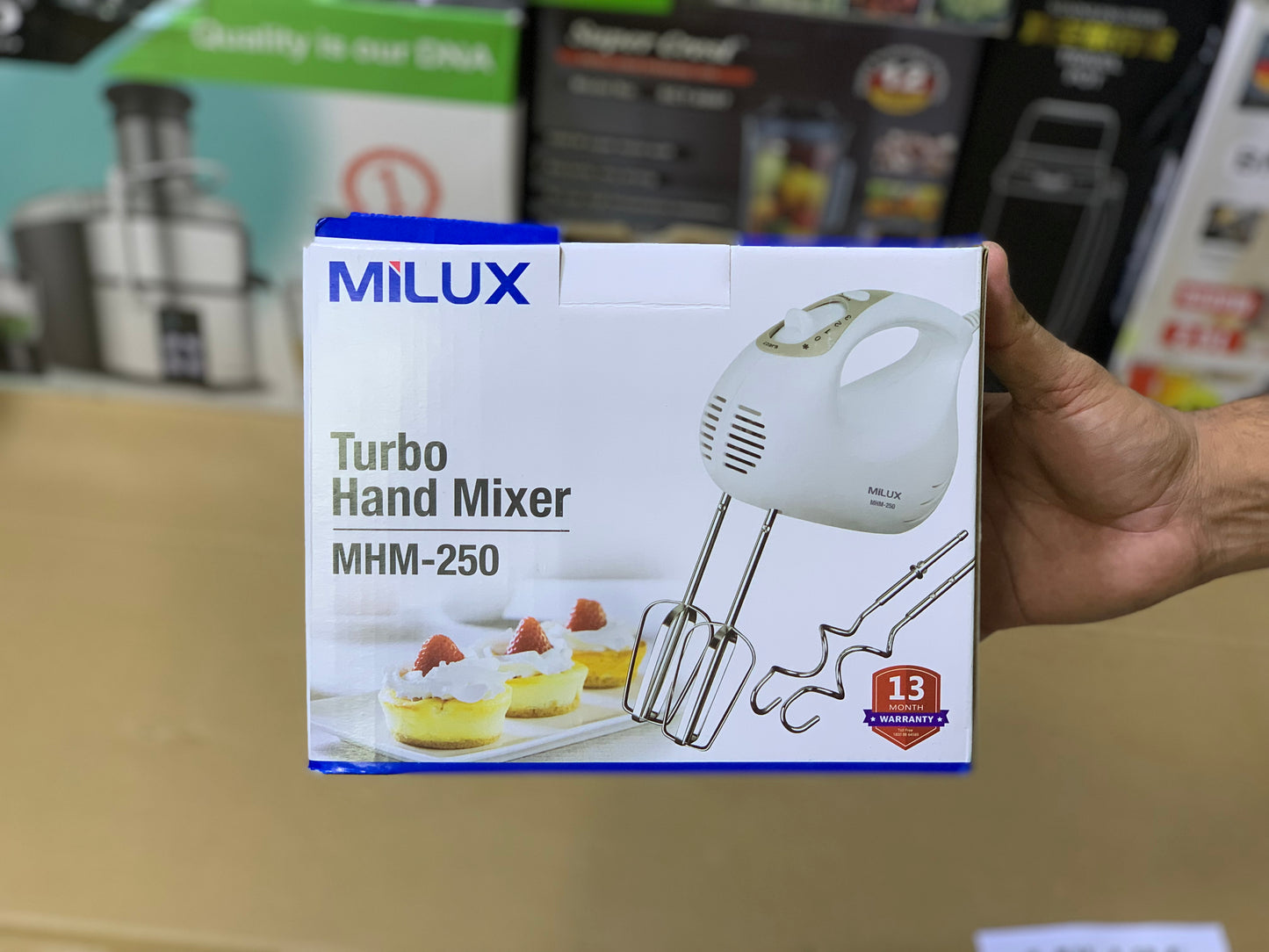 MILUX Brand Turbo Hand Mixer 200 watt | Coffee Beater | MHM-250