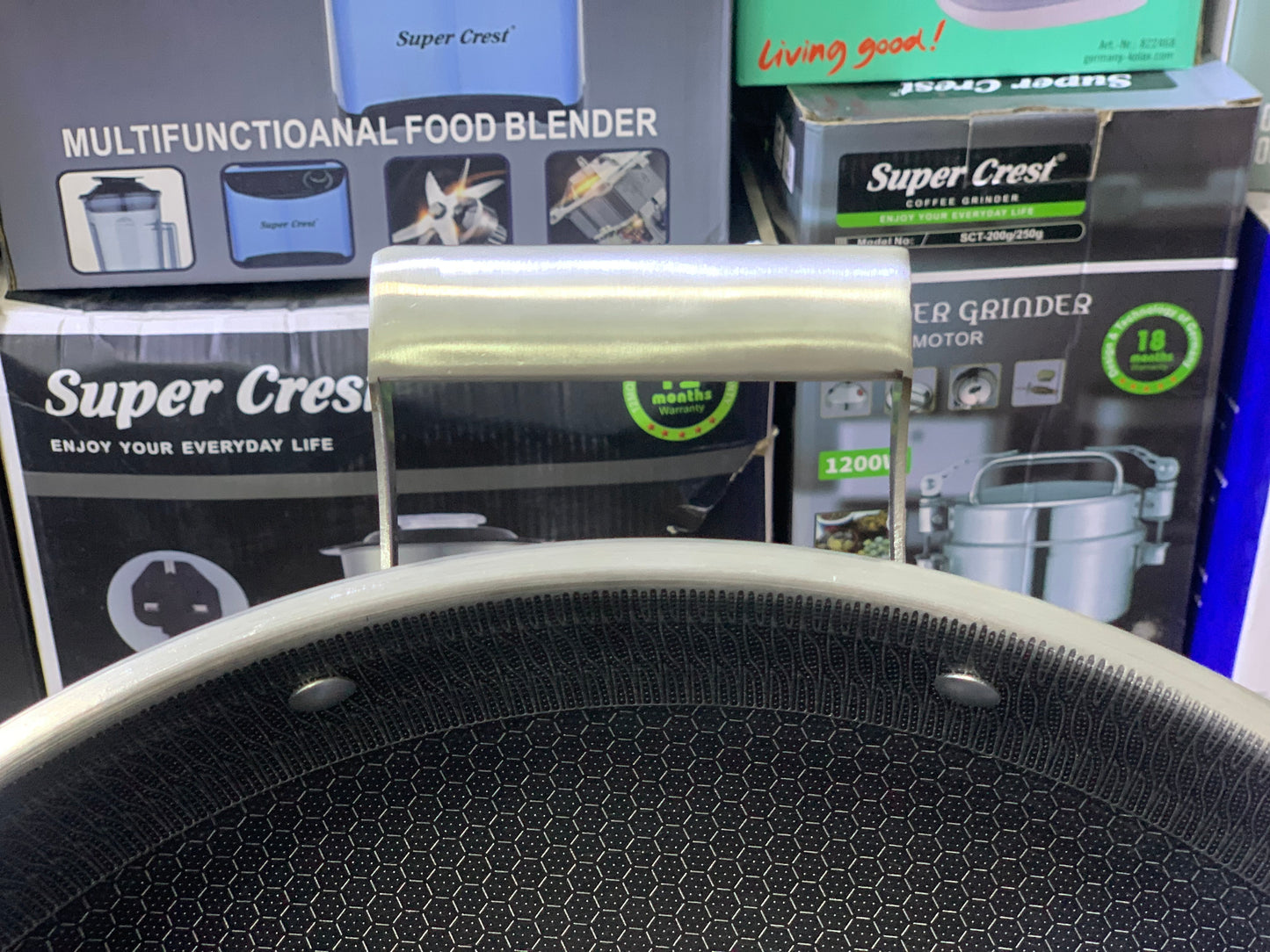 Laser Coated Honeycomb Pattern Deep Handi/Karahi stainless steel