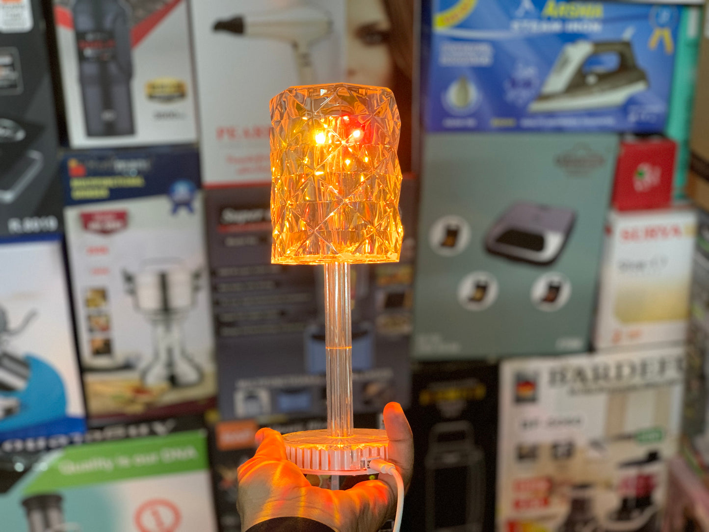 LED Crystal Light With Bluetooth Speaker 2 in 1 Bedroom Decor Lamp