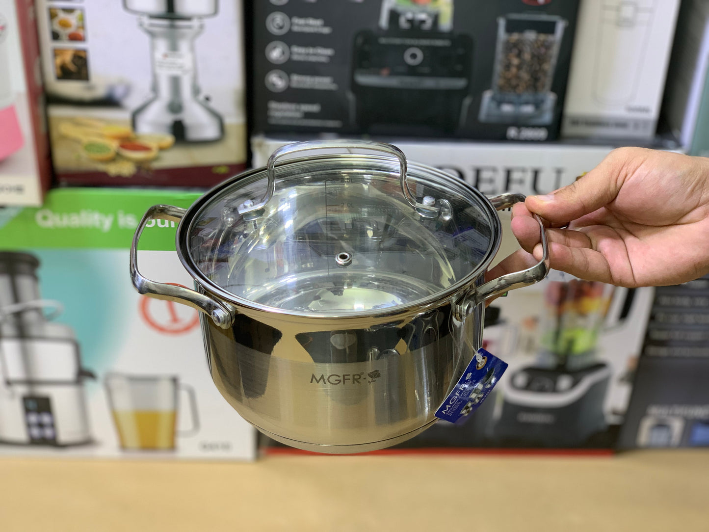 MGFR brand 12 Pieces Cookware set Stainless Steel Super Capsule bottom