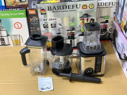 Bardefu 3 in 1 Blender , Chopper and Grinder Model: BF-5040 Copper Motor 9500w and 2.5L