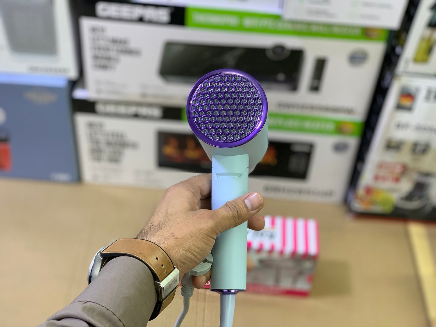 Kolax brand Hair dryer 2100 watt and 2 level speed Foldable over heating protection 350ml capacity