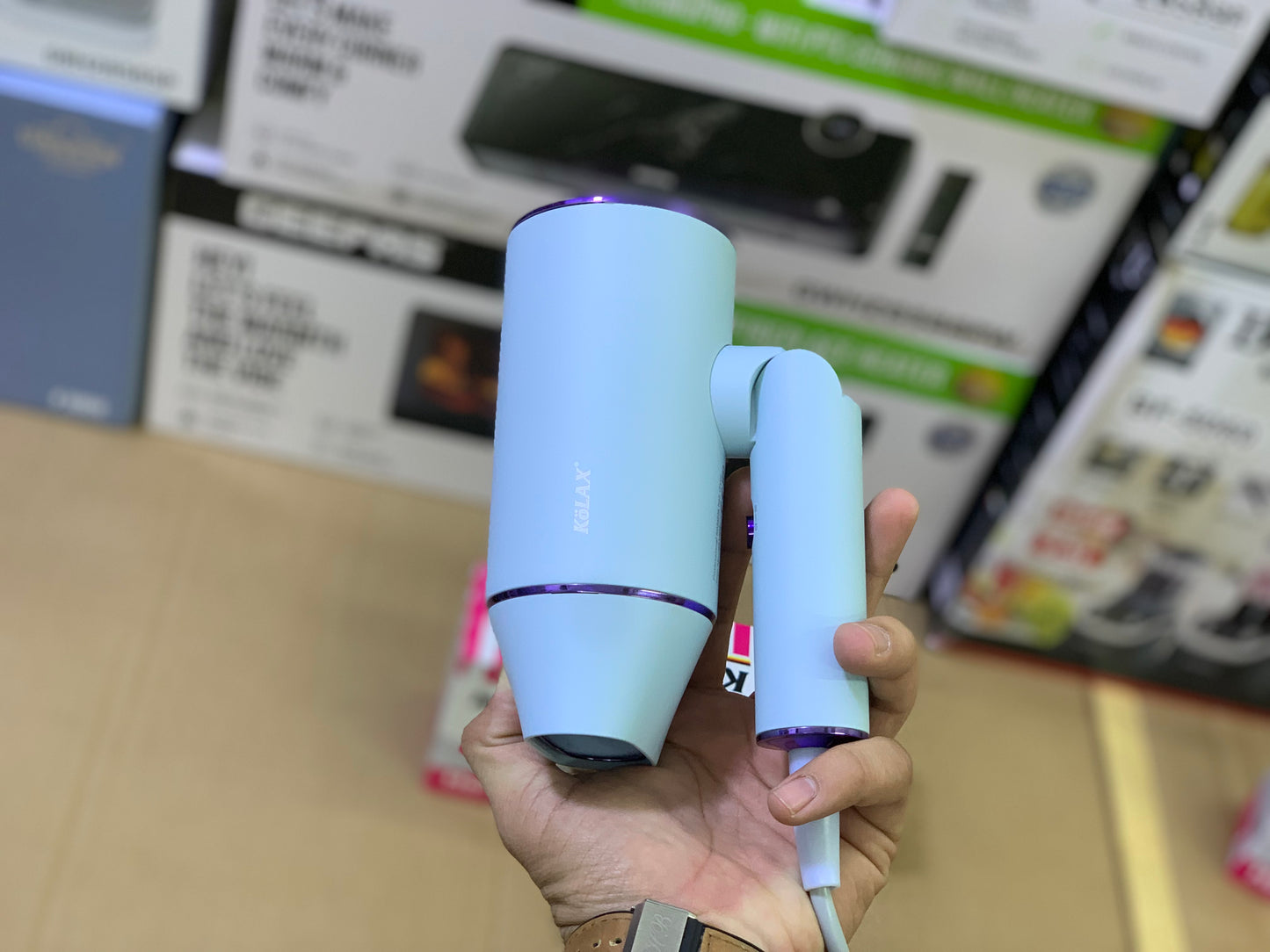 Kolax brand Hair dryer 2100 watt and 2 level speed Foldable over heating protection 350ml capacity