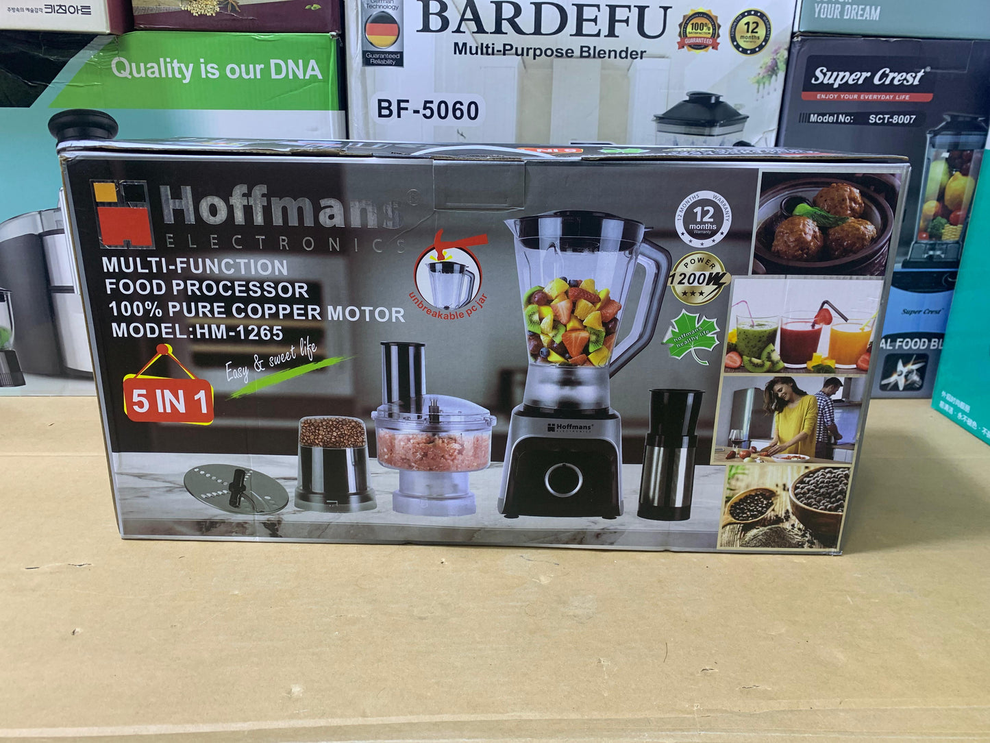 Hoffmans Electronics 5 in 1 Multifunctional Food Processor Full copper 1.5L and 1200w