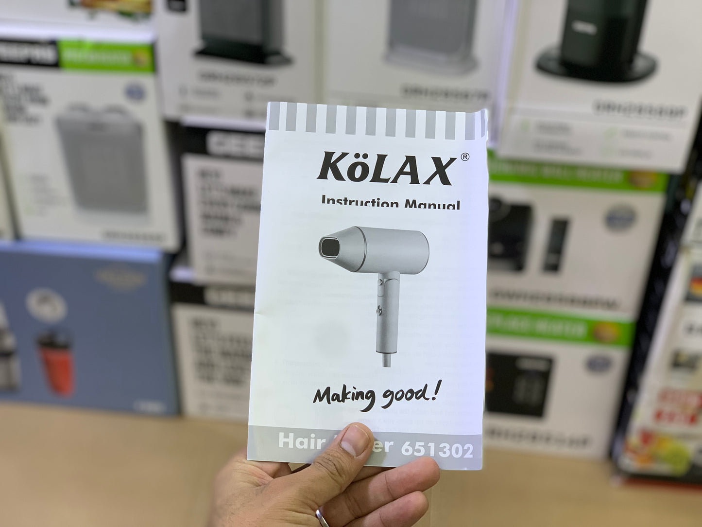 Kolax brand Hair dryer 2100 watt and 2 level speed Foldable over heating protection 350ml capacity