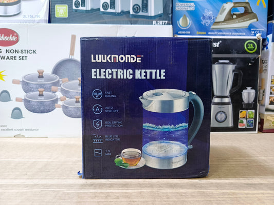 Transparent Glass Electric Tea Kettle 1.7L For Office and Guest House