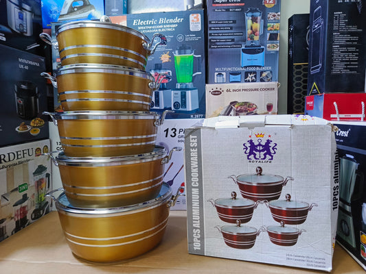 Royalife 10 PCS Aluminum Cookware Set