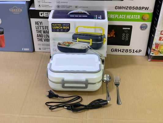 Electric 3 Grid Plate Lunch box 1.5L and 40 watt  2in1 with Stainless Steel Spoon|