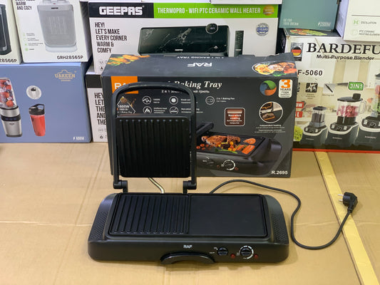 Raf brand 2in1 Baking tray 1600 watt and pure nonstick plates| Grilling tray